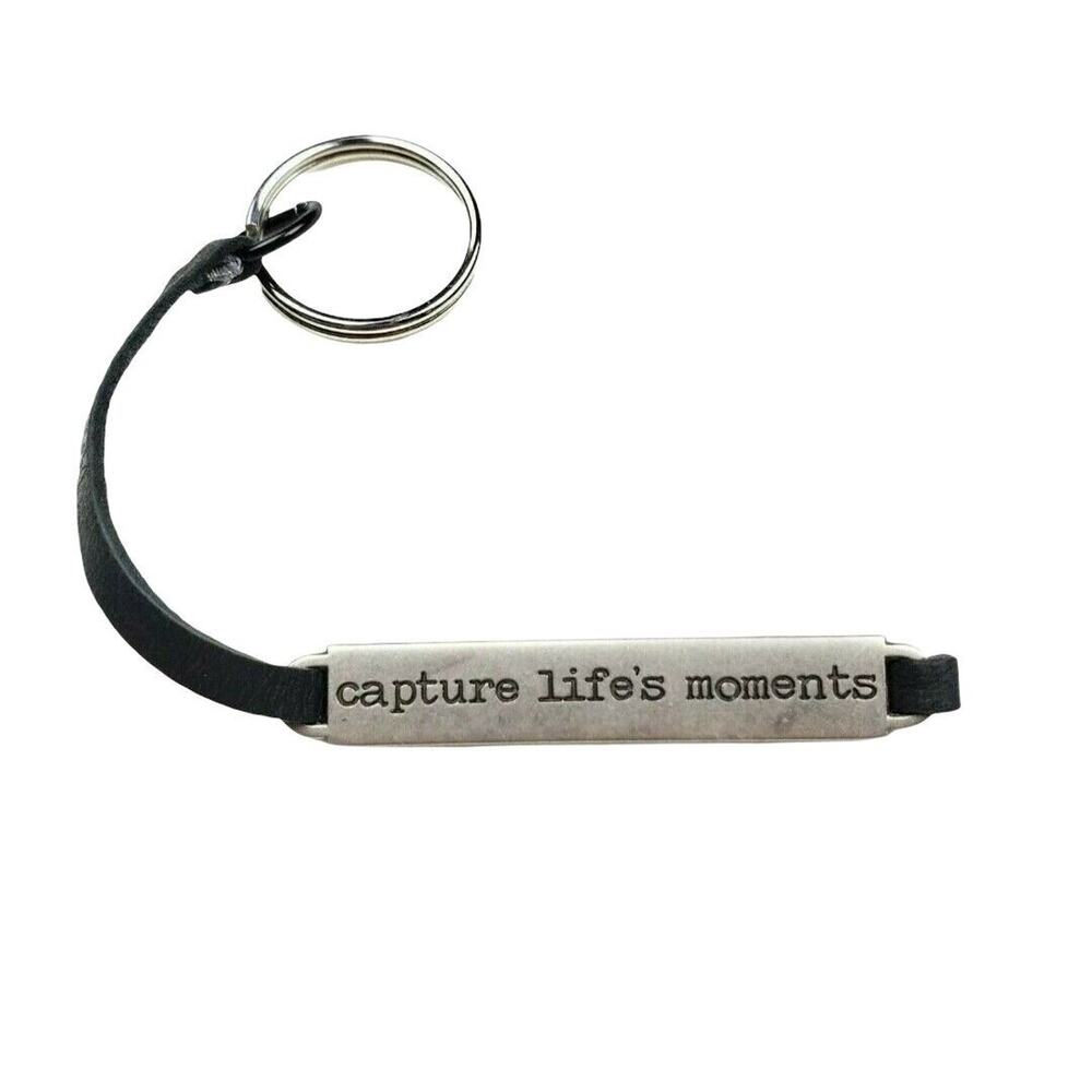 Capture Lifes Moments Keychain Graduation‎ Gift Handmade Faux Leather Motivation